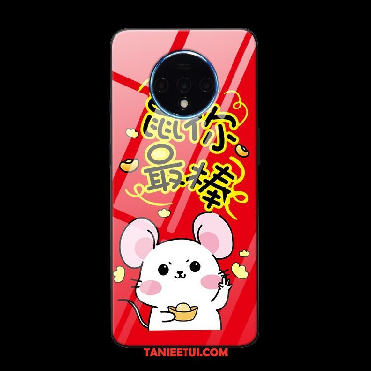 Etui Oneplus 7t Telefon Komórkowy Szkło Dostosowane, Futerał Oneplus 7t Czerwony Rat