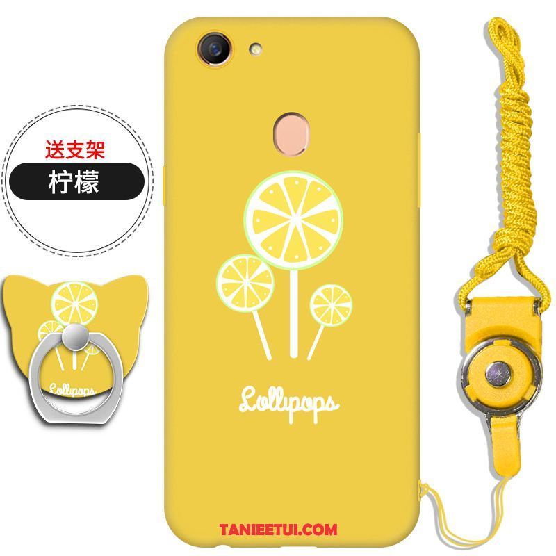 Etui Oppo F5 Telefon Komórkowy Ochraniacz Miękki, Obudowa Oppo F5 Żółty Ring Anti-fall