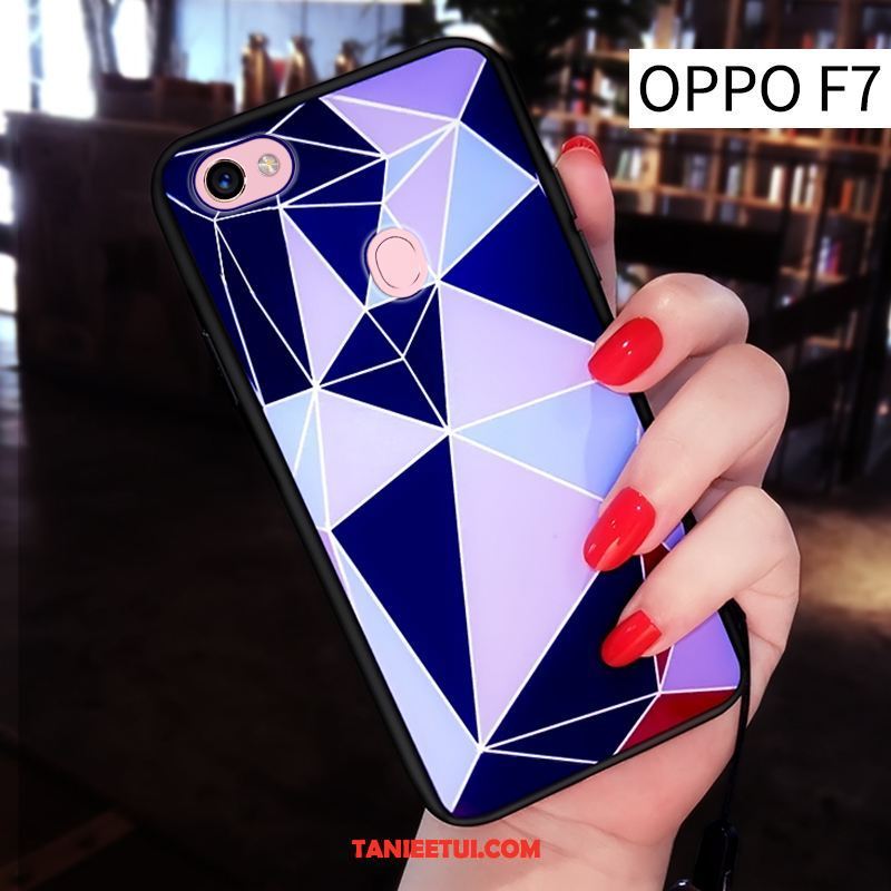 Etui Oppo F7 Czerwony Kształt Diamentu Telefon Komórkowy, Obudowa Oppo F7 Ciemno Silikonowe Osobowość