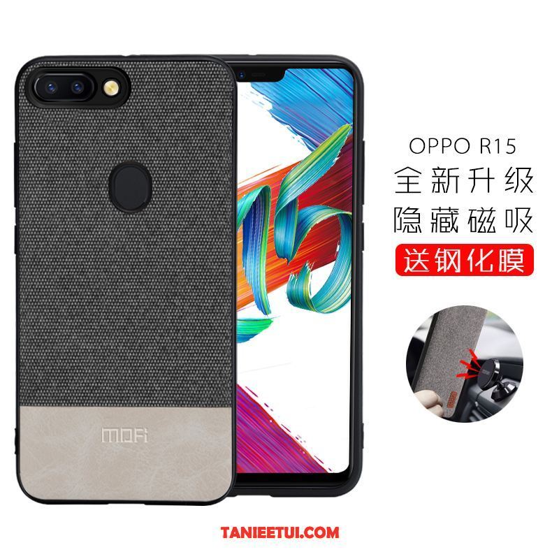 Etui Oppo R15 Silikonowe Kreatywne Modna Marka, Futerał Oppo R15 Telefon Komórkowy Płótno Czarny
