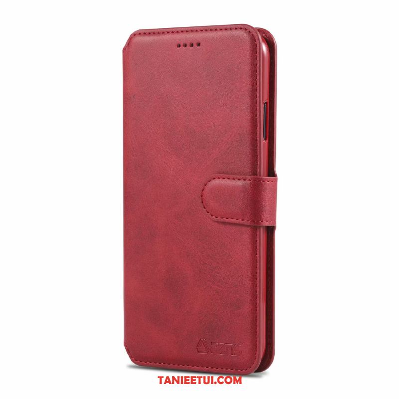 Etui Redmi Note 6 Pro Skórzany Futerał Karta Anti-fall, Pokrowce Redmi Note 6 Pro Ochraniacz Niebieski Czerwony Beige
