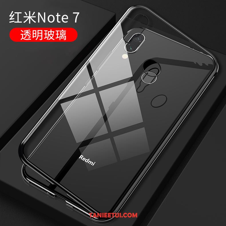 Etui Redmi Note 7 Czerwony Netto Kreatywne All Inclusive, Futerał Redmi Note 7 Szkło Metal Przezroczysty Beige