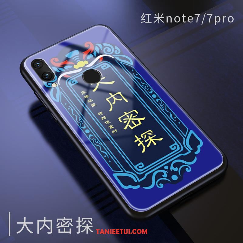Etui Redmi Note 7 Lustro Ochraniacz Szkło, Pokrowce Redmi Note 7 Miękki Mały Niebieski Beige