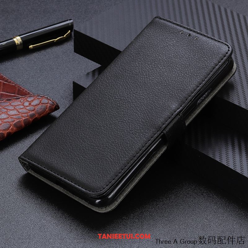 Etui Redmi Note 9 Pro Proste Karta Purpurowy, Obudowa Redmi Note 9 Pro Biznes Czerwony Mały Beige