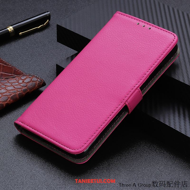 Etui Redmi Note 9 Pro Proste Karta Purpurowy, Obudowa Redmi Note 9 Pro Biznes Czerwony Mały Beige