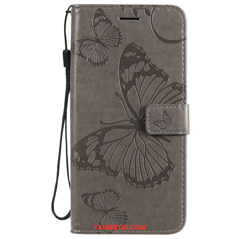 Etui Samsung Galaxy A51 Szkło Hartowane Kwiaty Motyla Pomarańczowy, Obudowa Samsung Galaxy A51 Telefon Komórkowy Ochraniacz Skórzany Futerał