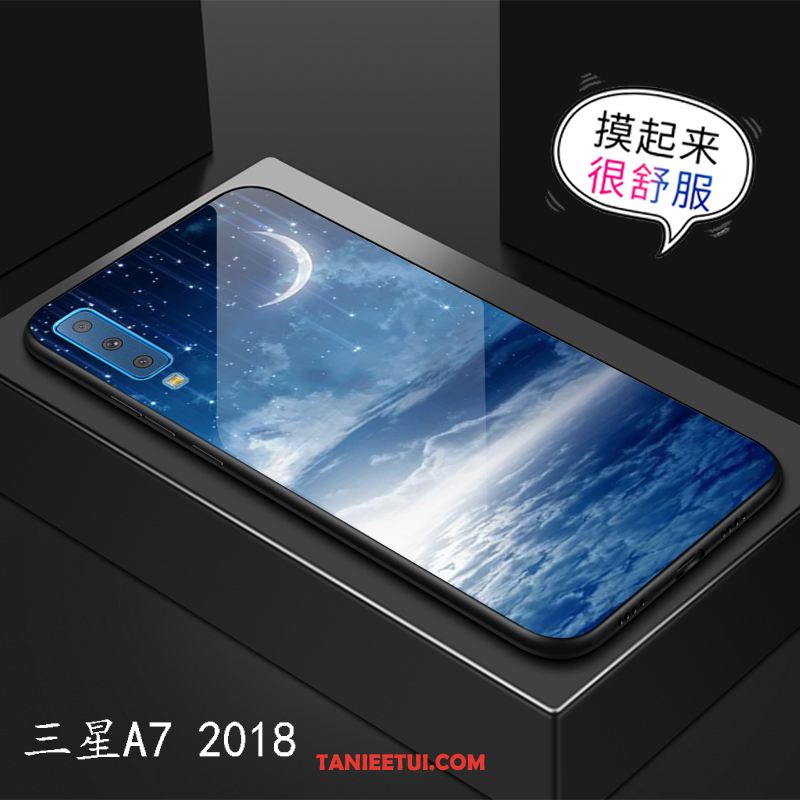 Etui Samsung Galaxy A7 2018 Gwiaździsty Modna Marka Gwiazda, Futerał Samsung Galaxy A7 2018 Lustro Szkło Anti-fall