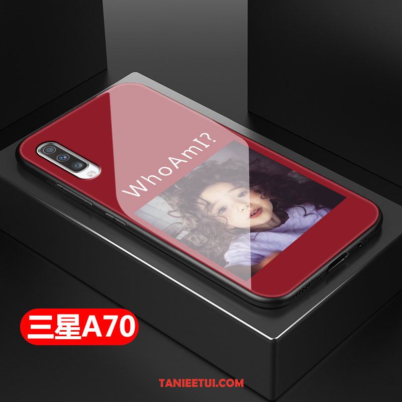 Etui Samsung Galaxy A70 Piękny Czerwony Netto Szkło, Obudowa Samsung Galaxy A70 All Inclusive Kreskówka Ochraniacz