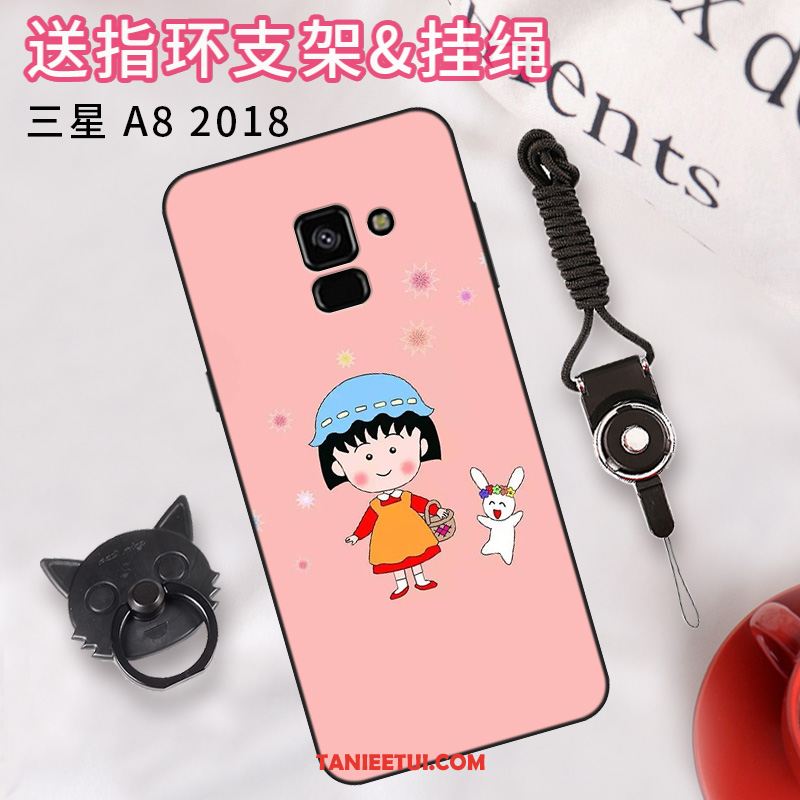 Etui Samsung Galaxy A8 2018 Gwiazda Proste Różowe, Obudowa Samsung Galaxy A8 2018 Telefon Komórkowy Ochraniacz