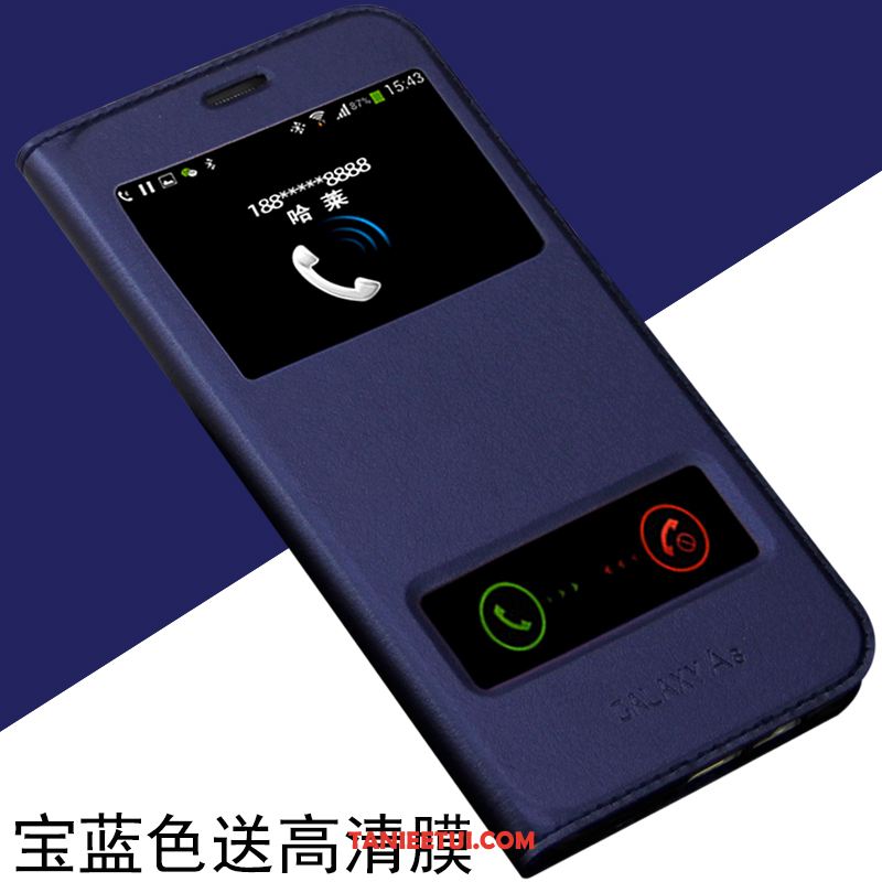 Etui Samsung Galaxy A8 Nowy Ochraniacz Skórzany Futerał, Pokrowce Samsung Galaxy A8 Anti-fall Niebieski Klapa