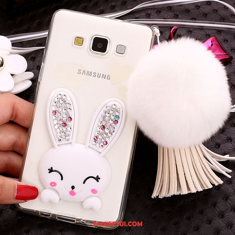 Etui Samsung Galaxy A8 Rhinestone Kreskówka Ochraniacz, Futerał Samsung Galaxy A8 Telefon Komórkowy Silikonowe Futro Królika