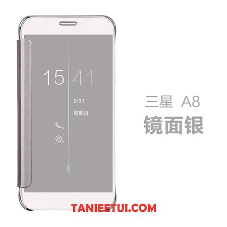 Etui Samsung Galaxy A8 Telefon Komórkowy Ochraniacz Lustro, Obudowa Samsung Galaxy A8 Gwiazda Smok Skórzany Futerał