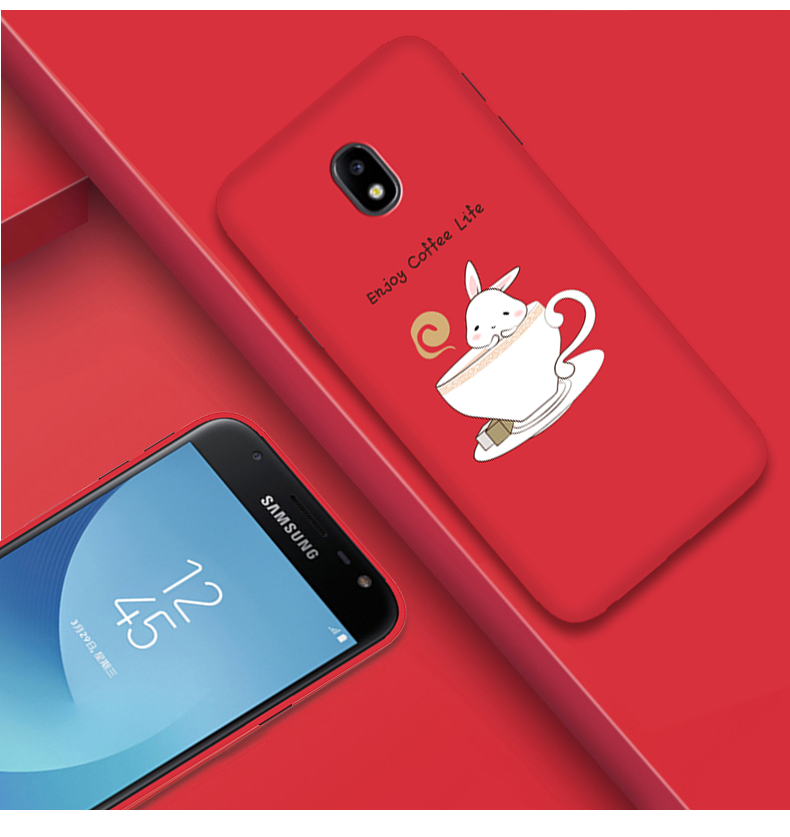 Etui Samsung Galaxy J3 2017 Piękny Telefon Komórkowy Miękki, Pokrowce Samsung Galaxy J3 2017 Czerwony All Inclusive Gwiazda