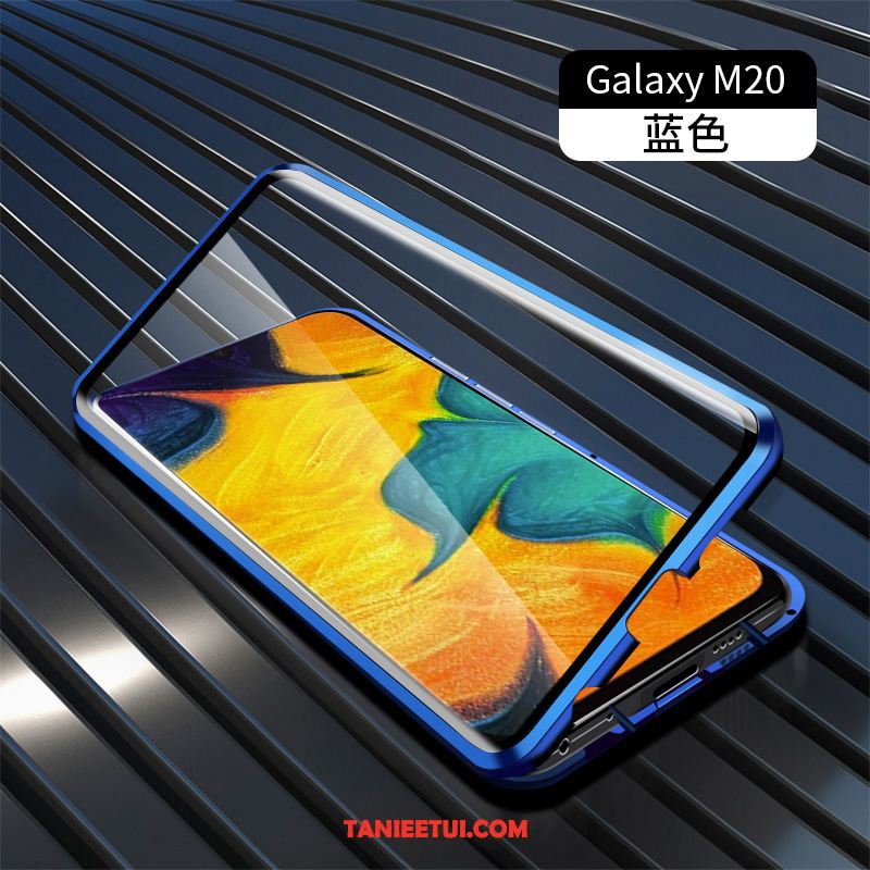 Etui Samsung Galaxy M20 Niebieski Ochraniacz Dwustronny, Pokrowce Samsung Galaxy M20 Tendencja Telefon Komórkowy Granica