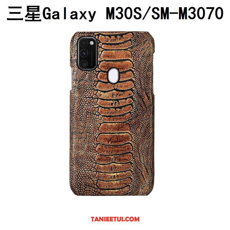 Etui Samsung Galaxy M30s Niebieski Moda Ptak, Pokrowce Samsung Galaxy M30s Luksusowy Telefon Komórkowy Prawdziwa Skóra