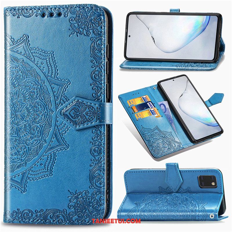 Etui Samsung Galaxy Note 10 Lite Gwiazda Relief Zielony, Obudowa Samsung Galaxy Note 10 Lite Ochraniacz Jednolity Kolor Relief