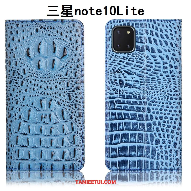 Etui Samsung Galaxy Note 10 Lite Skórzany Futerał Krokodyl Ochraniacz, Obudowa Samsung Galaxy Note 10 Lite Czarny Telefon Komórkowy Wzór