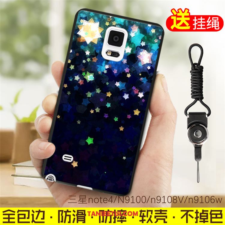 Etui Samsung Galaxy Note 4 Nubuku Gwiazda Niebieski, Obudowa Samsung Galaxy Note 4 Telefon Komórkowy Sztuczna Skóra Silikonowe