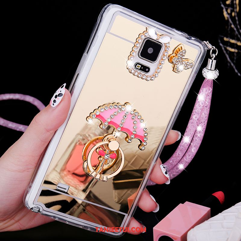 Etui Samsung Galaxy Note 4 Pawie Telefon Komórkowy Gwiazda, Futerał Samsung Galaxy Note 4 Wiszące Ozdoby Miękki Ring Champagner Farbe