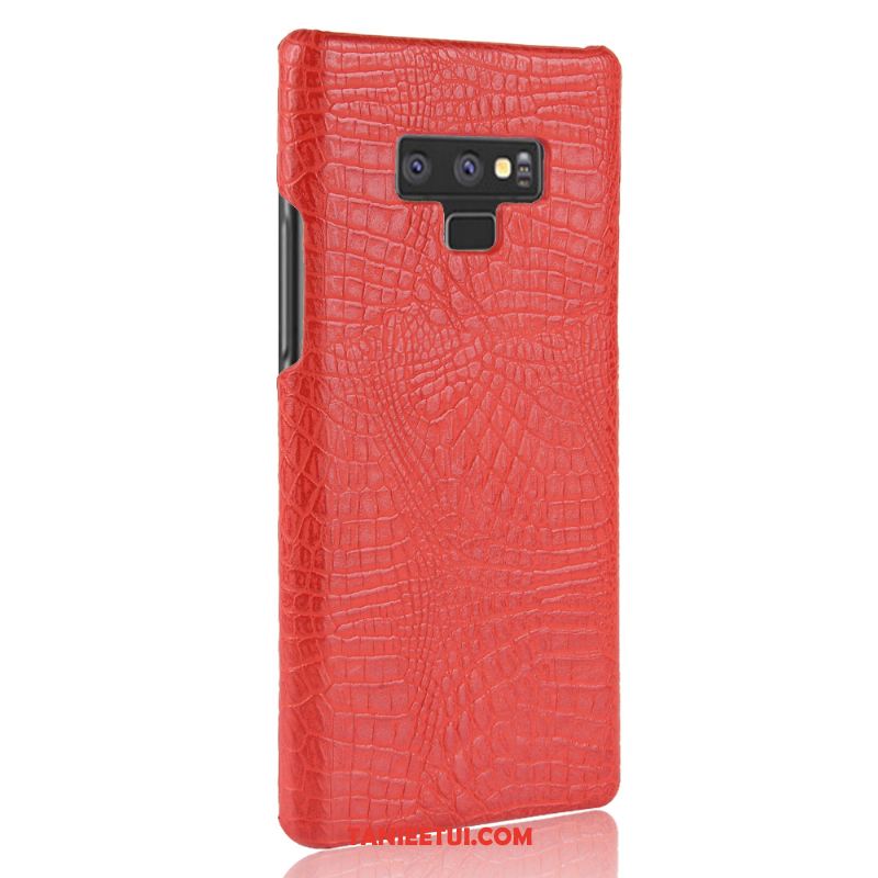 Etui Samsung Galaxy Note 9 Ochraniacz Czerwony Wzór Krokodyla, Pokrowce Samsung Galaxy Note 9 Vintage Torby Nubuku Orange