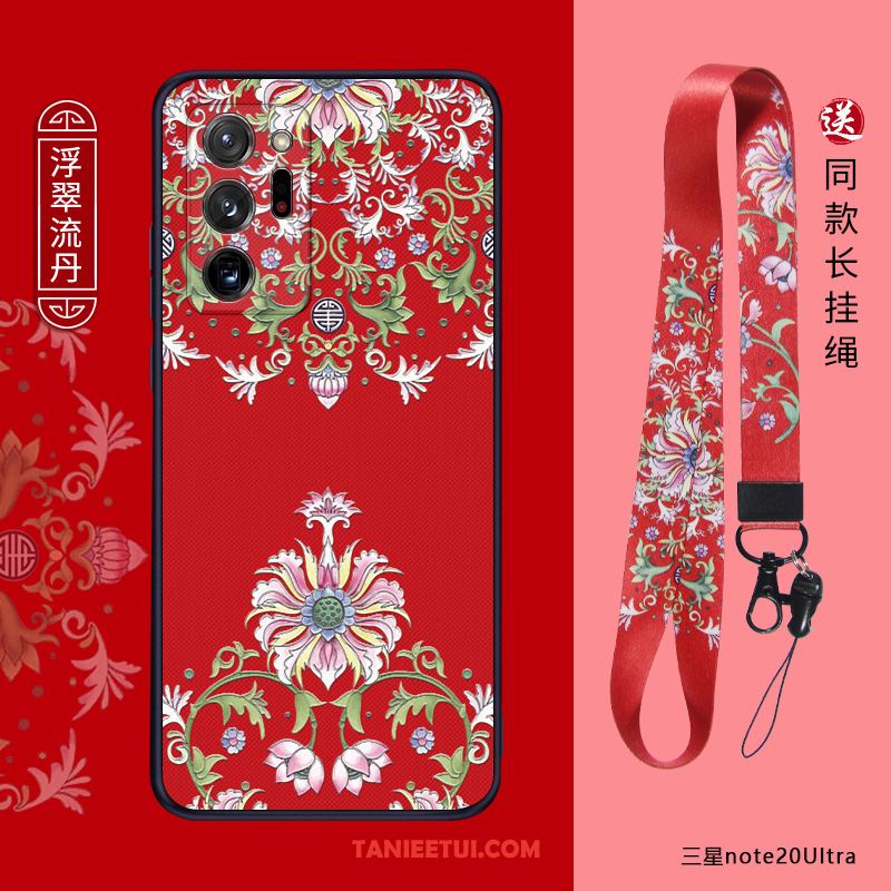 Etui Samsung Galaxy Note20 Ultra Czerwony Netto Ochraniacz Kreatywne, Futerał Samsung Galaxy Note20 Ultra Chiński Styl Osobowość Miękki