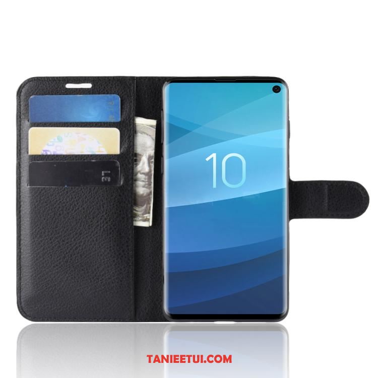 Etui Samsung Galaxy S10+ Karta Ochraniacz Biznes, Futerał Samsung Galaxy S10+ Czarny Skórzany Portfel