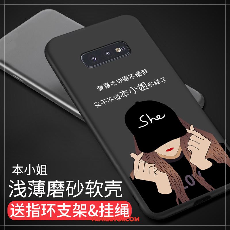 Etui Samsung Galaxy S10e Proste Czarny Nubuku, Pokrowce Samsung Galaxy S10e Ochraniacz Osobowość Telefon Komórkowy