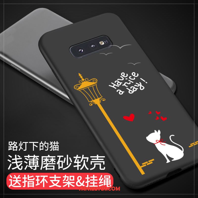 Etui Samsung Galaxy S10e Proste Czarny Nubuku, Pokrowce Samsung Galaxy S10e Ochraniacz Osobowość Telefon Komórkowy