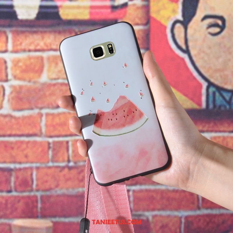 Etui Samsung Galaxy S6 Edge Nubuku Telefon Komórkowy Silikonowe, Obudowa Samsung Galaxy S6 Edge Różowe Wiszące Ozdoby Owoce
