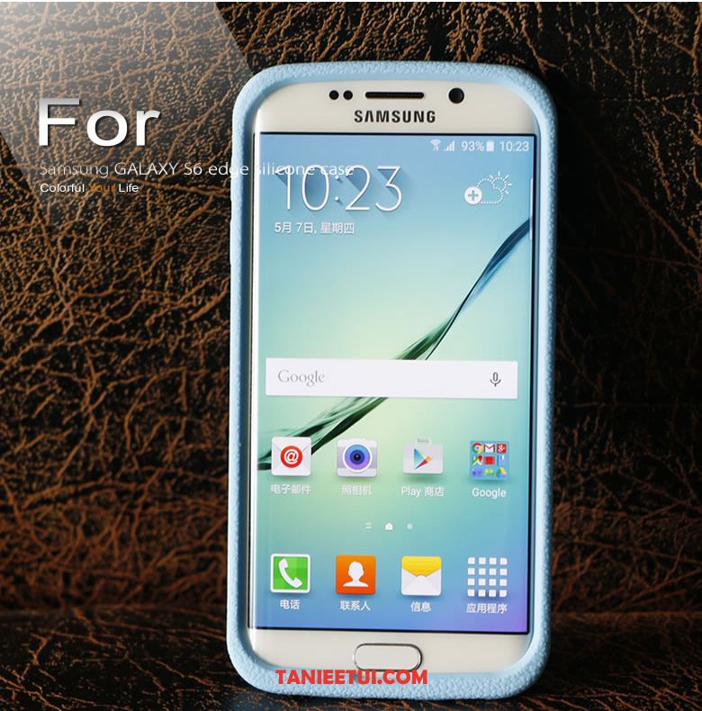 Etui Samsung Galaxy S6 Edge Płótno Silikonowe Gwiazda, Futerał Samsung Galaxy S6 Edge Czerwony Ochraniacz Telefon Komórkowy