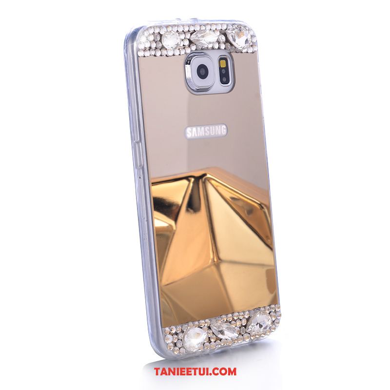 Etui Samsung Galaxy S6 Rhinestone Przezroczysty Miękki, Futerał Samsung Galaxy S6 Ochraniacz Złoto Telefon Komórkowy