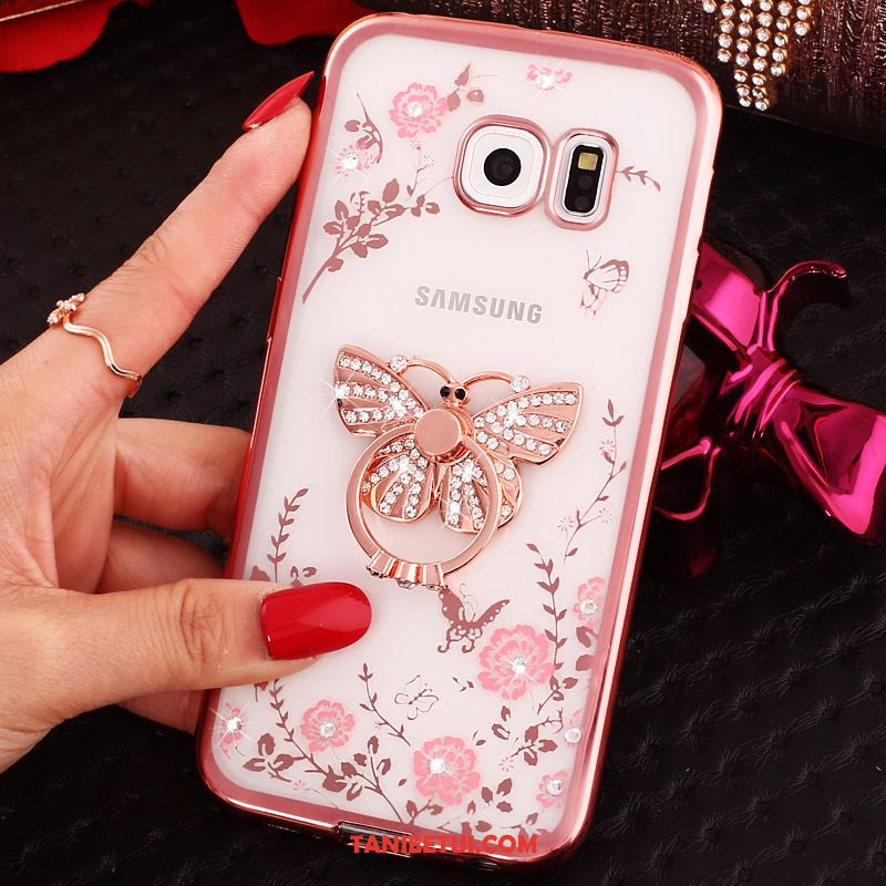 Etui Samsung Galaxy S6 Telefon Komórkowy Pawie Silikonowe, Futerał Samsung Galaxy S6 Czerwony Wspornik Tendencja