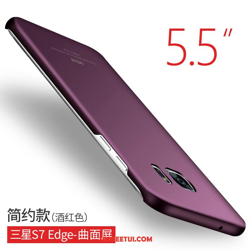 Etui Samsung Galaxy S7 Edge Czerwony Gwiazda Telefon Komórkowy, Futerał Samsung Galaxy S7 Edge Ochraniacz Nubuku