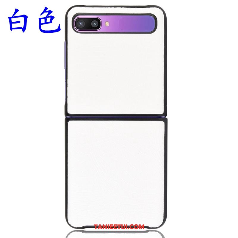 Etui Samsung Z Flip Moda Wzór Krokodyla Biały, Pokrowce Samsung Z Flip Telefon Komórkowy Trudno Luksusowy
