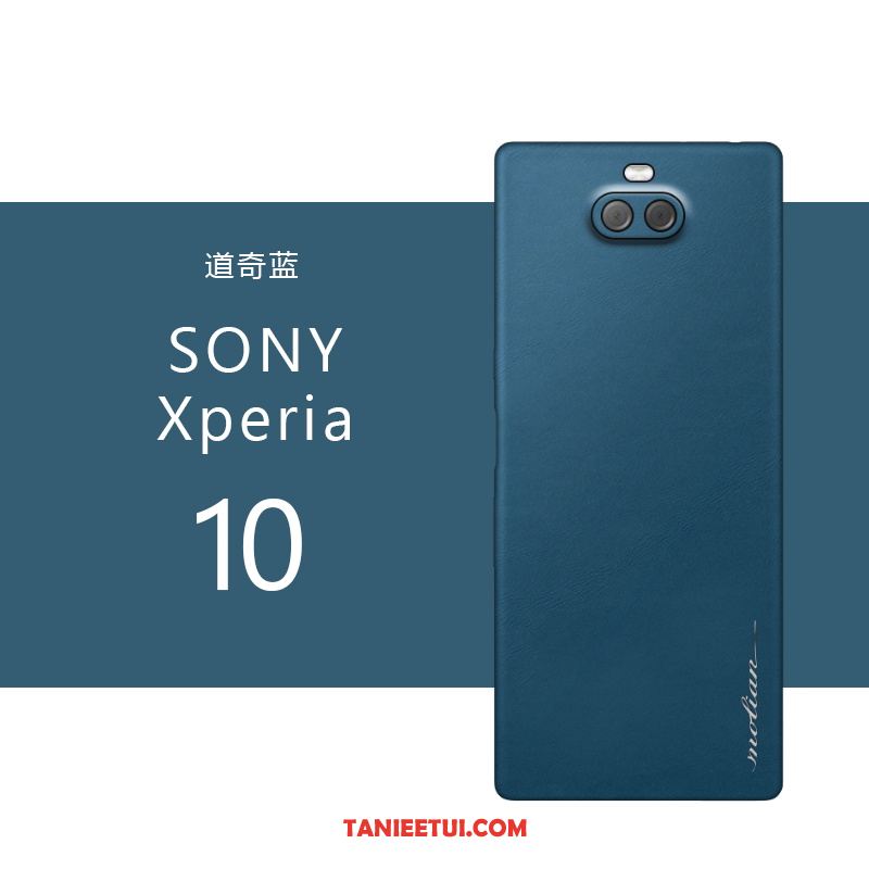Etui Sony Xperia 10 Wysoki Koniec Niebieski All Inclusive, Obudowa Sony Xperia 10 Prawdziwa Skóra Telefon Komórkowy