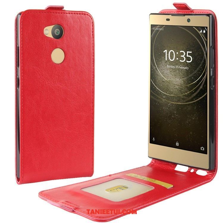 Etui Sony Xperia L2 Telefon Komórkowy Skórzany Futerał Czerwony, Futerał Sony Xperia L2 Ochraniacz
