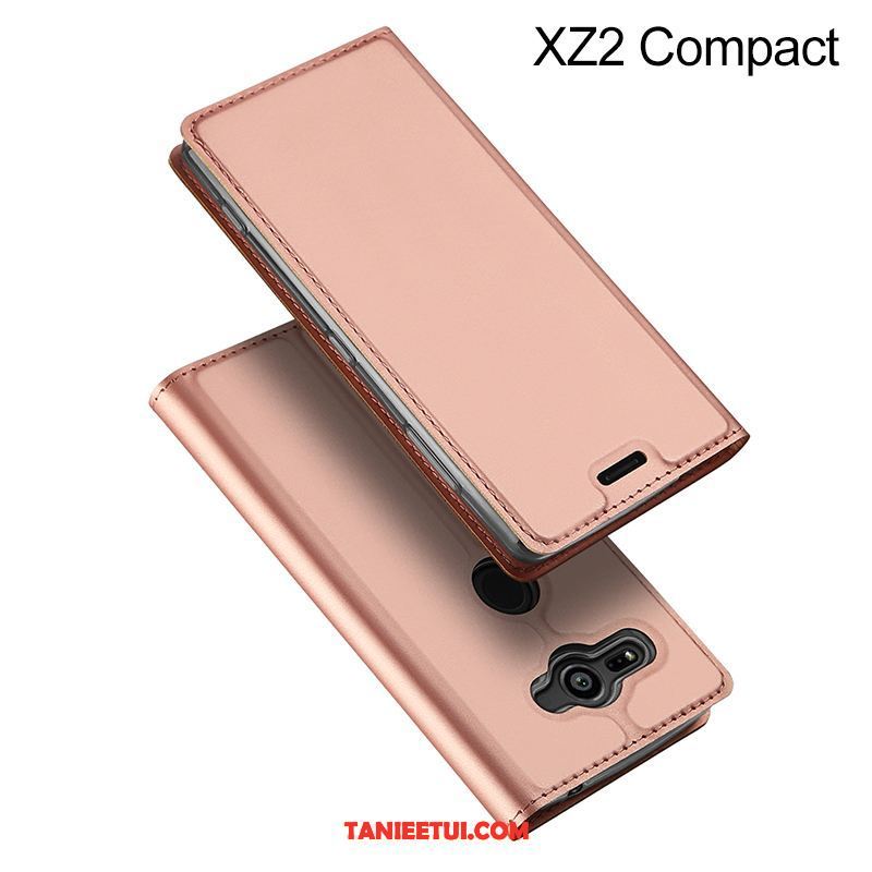 Etui Sony Xperia Xz2 Compact Ochraniacz Karta Skórzany Futerał, Pokrowce Sony Xperia Xz2 Compact Telefon Komórkowy Złoto Obrzeża