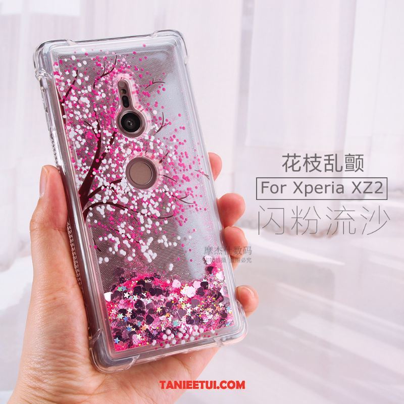 Etui Sony Xperia Xz2 Telefon Komórkowy Quicksand Kreatywne, Pokrowce Sony Xperia Xz2 Anti-fall Różowe Miękki