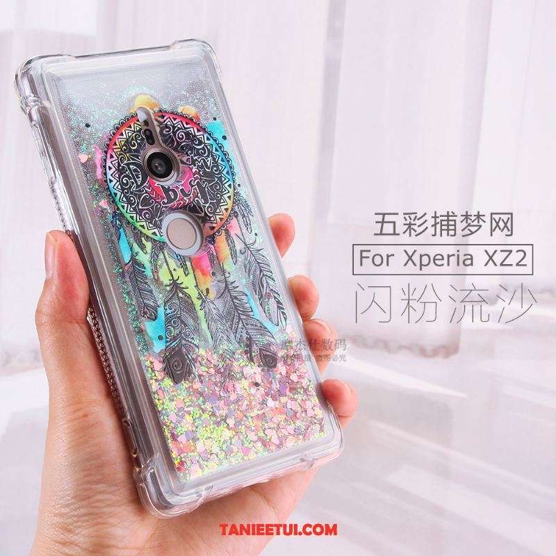 Etui Sony Xperia Xz2 Telefon Komórkowy Quicksand Kreatywne, Pokrowce Sony Xperia Xz2 Anti-fall Różowe Miękki