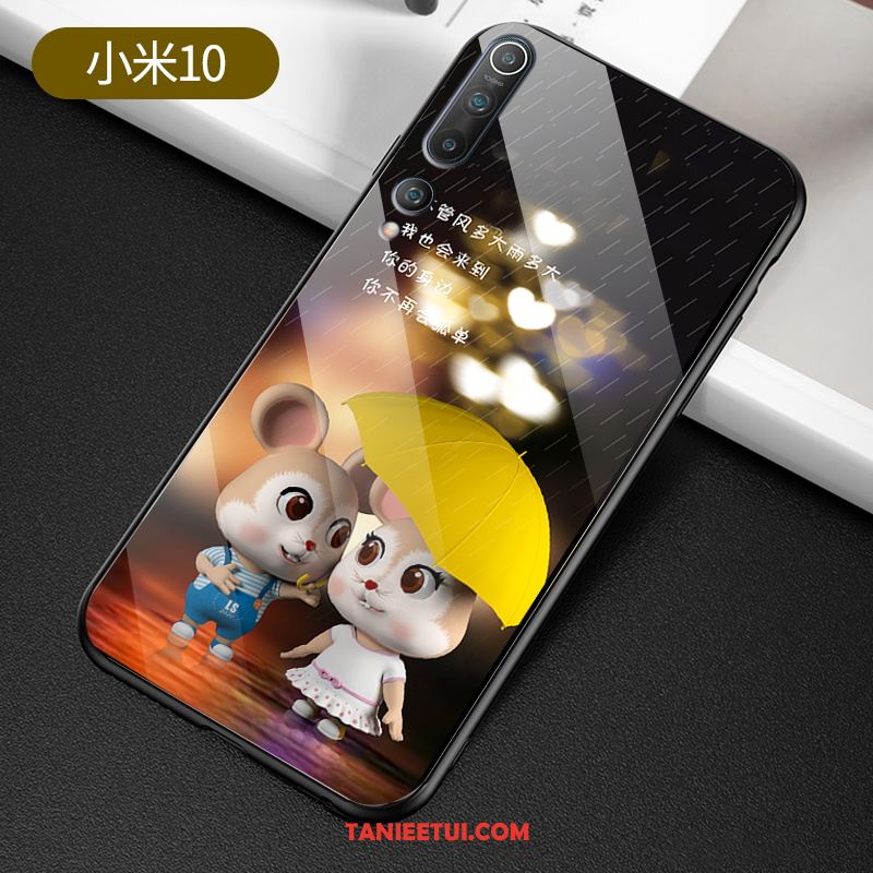 Etui Xiaomi Mi 10 Czerwony Netto Lustro Kreatywne, Obudowa Xiaomi Mi 10 Rat Osobowość Miękki Beige
