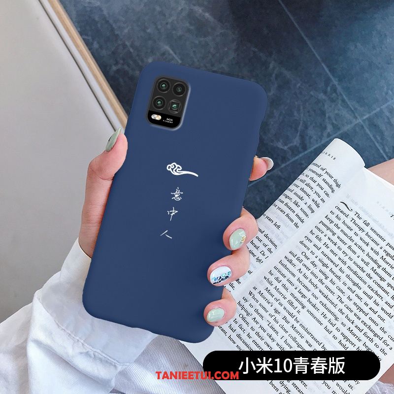 Etui Xiaomi Mi 10 Lite All Inclusive Miękki Niebieski, Obudowa Xiaomi Mi 10 Lite Nubuku Mały Młodzież Beige