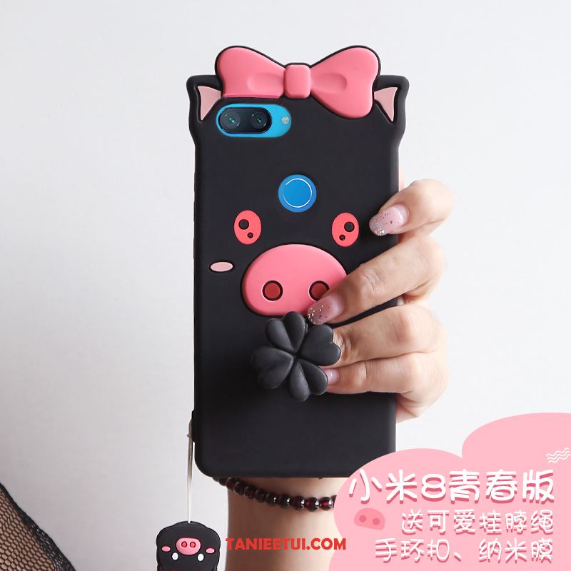 Etui Xiaomi Mi 8 Lite Różowe Kreatywne Ring, Obudowa Xiaomi Mi 8 Lite Ochraniacz All Inclusive Osobowość Beige