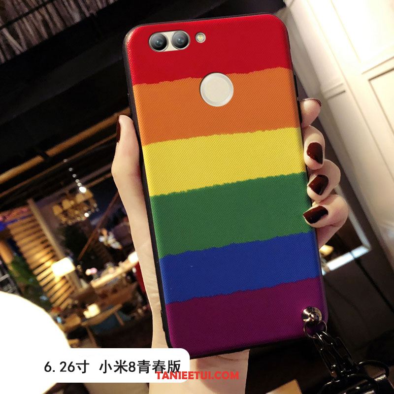 Etui Xiaomi Mi 8 Lite Silikonowe Świeży Ochraniacz, Pokrowce Xiaomi Mi 8 Lite Różowe Osobowość Młodzież Beige