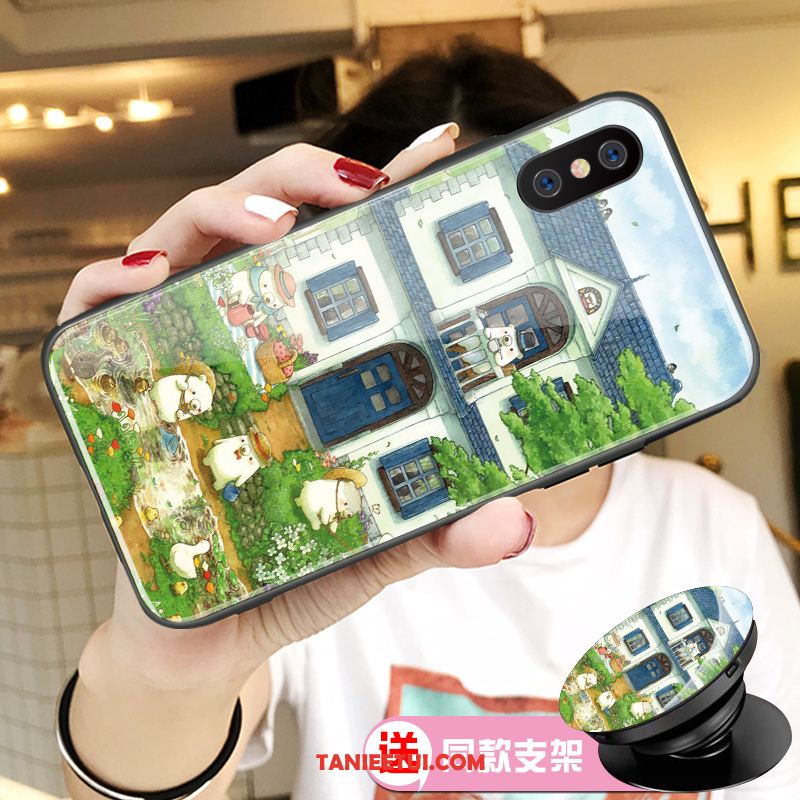 Etui Xiaomi Mi 8 Pro Młodzież Ochraniacz Nowy, Futerał Xiaomi Mi 8 Pro Wzór Zielony Zakochani Beige