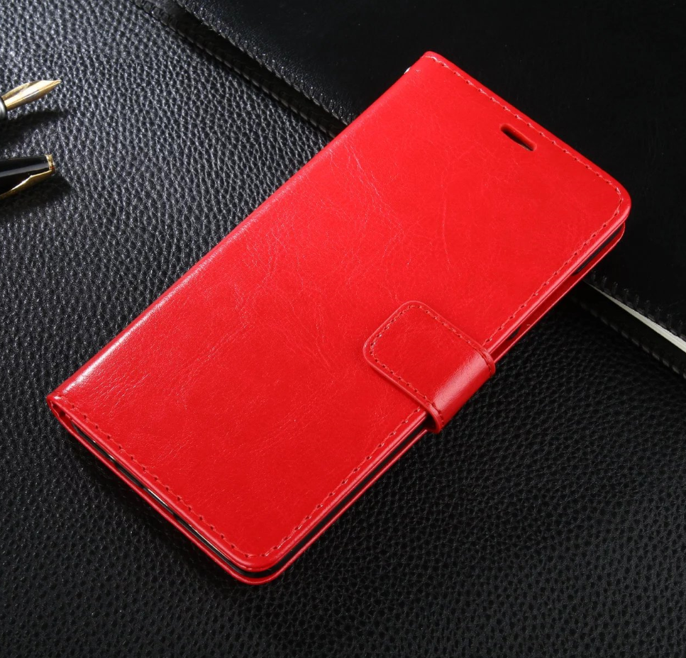 Etui Xiaomi Mi 8 Pro Ochraniacz Klapa Telefon Komórkowy, Obudowa Xiaomi Mi 8 Pro Portfel Czerwony Skórzany Futerał