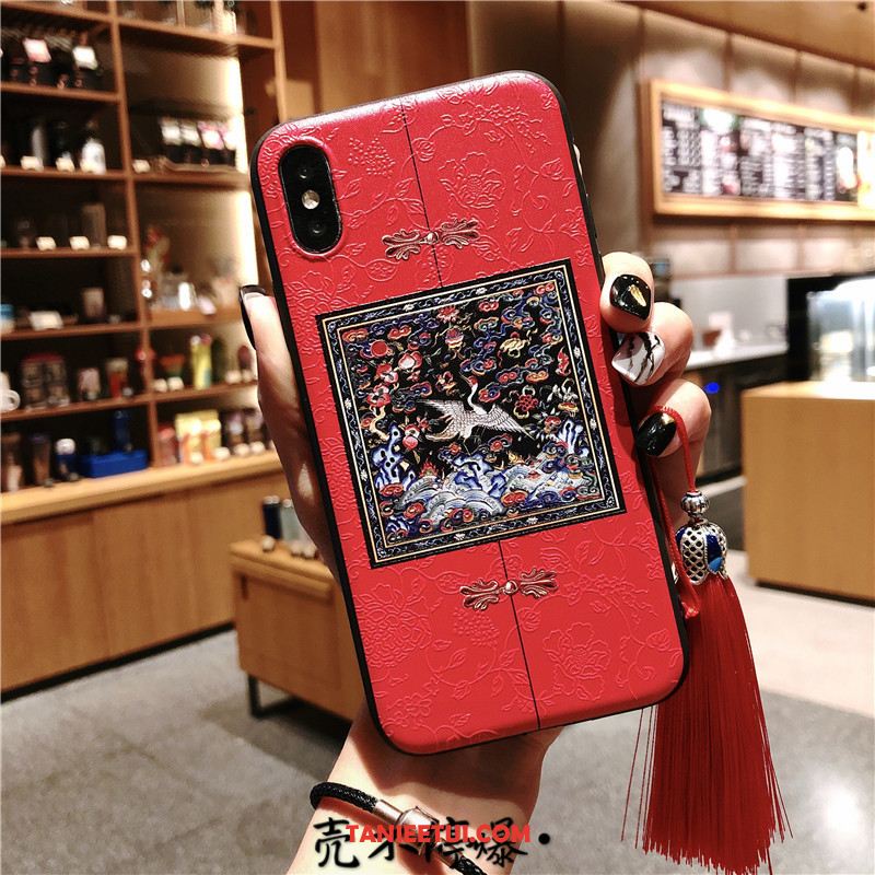 Etui Xiaomi Mi 8 Pro Telefon Komórkowy Relief Pałac, Obudowa Xiaomi Mi 8 Pro Czerwony Chiński Styl