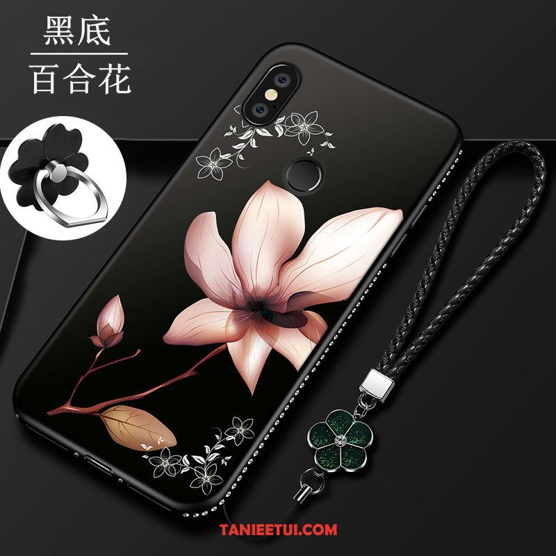 Etui Xiaomi Mi 8 Se All Inclusive Wiszące Ozdoby Ochraniacz, Pokrowce Xiaomi Mi 8 Se Czarny Kwiaty Anti-fall Beige