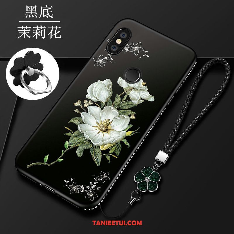 Etui Xiaomi Mi 8 Se All Inclusive Wiszące Ozdoby Ochraniacz, Pokrowce Xiaomi Mi 8 Se Czarny Kwiaty Anti-fall Beige
