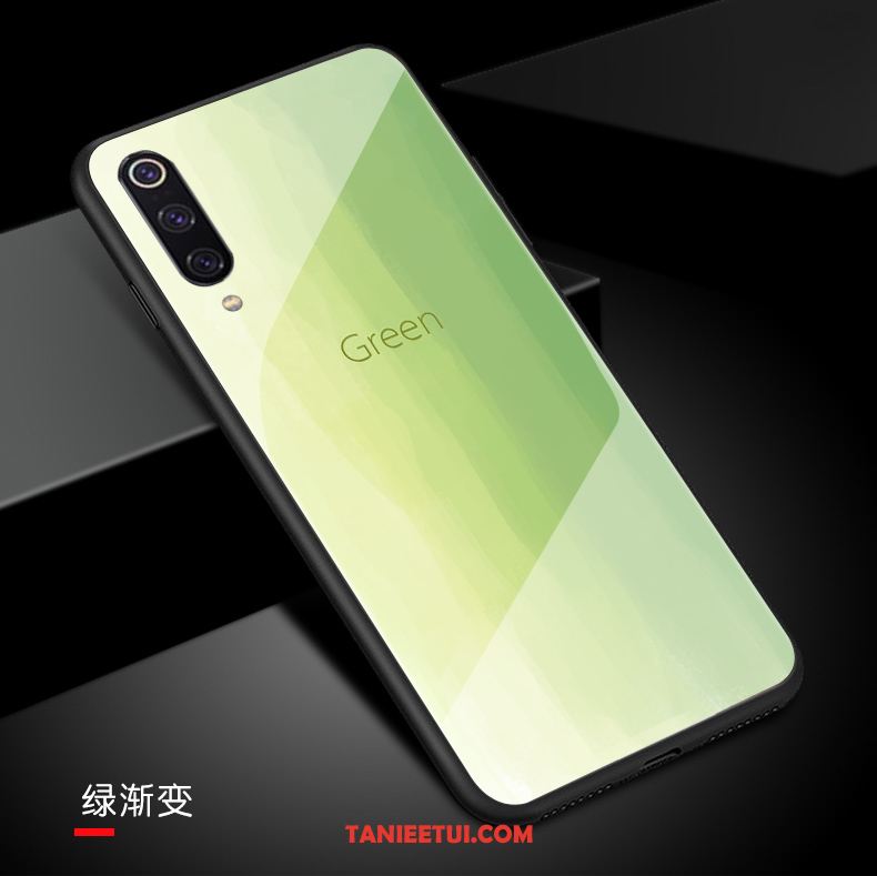 Etui Xiaomi Mi 9 Kolor Gradientu Zielony Szkło Hartowane, Obudowa Xiaomi Mi 9 Modna Marka Silikonowe Osobowość Beige