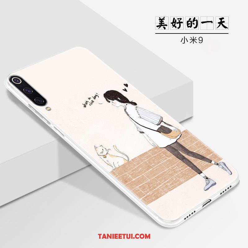 Etui Xiaomi Mi 9 Nubuku Cienka Biały, Pokrowce Xiaomi Mi 9 Silikonowe Kreatywne Mały Beige